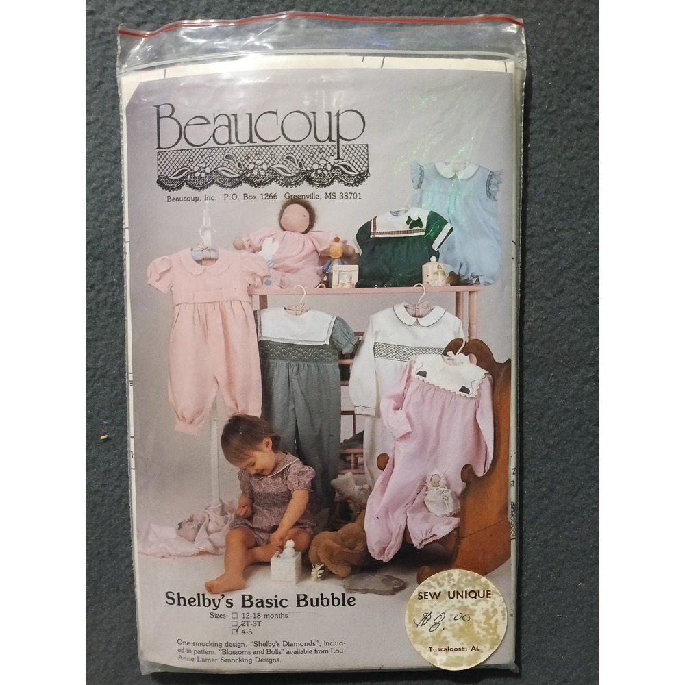 Beaucoup Shelby's Basic Bubble Romper Knickers 4-5 Toddler Pattern